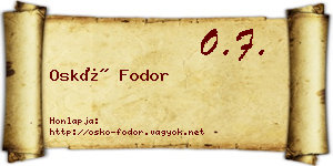 Oskó Fodor névjegykártya